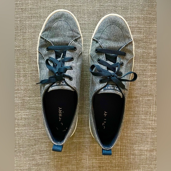 Sperry Crest Navy Dark Blue Sparkle Vibe Sneaker Womens 12 Y2K RARE - Picture 2 of 13